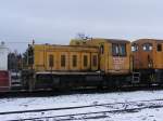 Werklok 2 (TGK2-E1) der Stahlbau Niesky GmbH am 20.2.2009 abgestellt in Klostermansfeld.