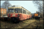 Triebwagen der Frankfurt Königsteiner Eisenbahn am 9.2.1997 noch im Ursprungszustand vor der Aufarbeitung für die  Wipperliese  in Klostermansfeld. 