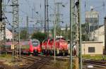 Koblenzer Bahnhofsausfahrt, gerade verlsst der 442 703 Koblenz nach Trier.