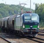 193 227 der ELL kam am 3.7 mit einem Güterzug durch Köln West gefahren.