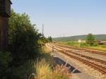 Ein der Teil der Gleisanlagen in Knitz (Thr), mit Blick in Richtung Unterwellenborn; 15.08.2012