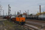 Köthen Bahnhofsfest zum Abschied des Alten Bahnhofs - 106 756-0 mit einem einen Fotogüterzug 02.03.2019