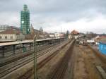 Blick ber den Bahnhof von Konstanz, aufgenommen von der alten Eisenbahnbrcke.
