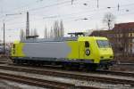 Hier noch einmal bei Tageslicht: 145-CL 031 (Alpha Trains) steht am 6. Mrz 2010 abgestellt in Krefeld