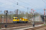 GAF Gleisarbeitsfahrzeug BR 747 101 DB 99 80 9120 009-2 Fahrt zur SRCC Auftaktveranstaltung nach Annaberg Buchholz (12.04.2018) in Leipzig Schönefeld 11.04.2018