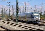 Nachschuss auf 643 623 (Bombardier Talent) von Transdev Regio Ost (Mitteldeutsche Regiobahn) als verspätete RB 74042 (RB110) nach Döbeln Hbf, die ihren Startbahnhof Leipzig Hbf auf Gleis 14