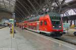 S-Bahn HALLEIPZIG S10 (S 37048) von Leipzig Hbf nach Halle(Saale)Hbf im Leipziger Hbf und geschoben hatte die 143 959-5. 04.04.2013