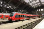 442 710 steht als RE 10 nach Cottbus in Leipzig Hbf. Fotografiert am 02.07.2013. 