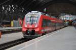 Hier 442 115-2 als RE50  Saxonia  (RE17067) von Leipzig Hbf. nach Dresden Hbf., bei der Ausfahrt am 11.7.2013 aus Leipzig Hbf. 