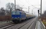 1142 635 bespannte am 18.12.12 einen Orientexpress von Chemnitz ber Riesa nach Leipzig. Hier durchfhrt der Zug Leipzig-Paunsdorf.