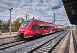 442 604 erreicht als RE 59395 aus Sonneberg (Thür) Hbf, den Endbahnhof Lichtenfels.