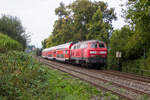 218 417-4 mit dem IRE kurz vor Lindau. 23.8.18