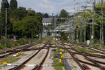 Bahndamm Lindau nach Entfernung der seeseitigen Fahrleitungsmasten. 18.7.20