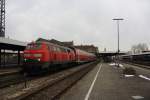 218 443 steht mit IRE 4208 nach Ulm Hbf zur Ausfahrt bereit. 18.01.09 