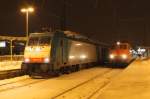 Nachdem ber die Feiertage immer eine 101 den CNL 1247 von Berlin nach Mnchen bespannt hatte, hing am 30.12.2010 endlich mal eine Lok der Baureihe 186 am Zug.
