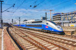 310 027-2 fährt als TGV 9580 (Frankfurt (Main) Hbf - Strasbourg	- Lyon Part Dieu - Marseille-St-Charles) aus Mannheim Hbf aus.