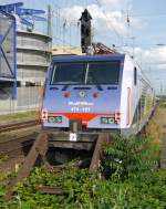 474 101 mit Zugschlussschilder und 474 103 der RailOne aus Italien, abgestellt im Mannheimer Hbf.