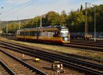 Hier kommt gerade der AVG-Triebwagen 928 in Neckargerach einfährt.
11.10.2016