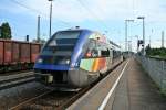 X73910 kurz nach der Ankunft aus Mulhouse-Ville am Morgen des 25.07.13 in Mllheim (Baden) auf Gleis 4.