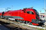 Der Railjet-Stier `Spirit of Europe´ (1116 205) ist seit 26.10 zu Schulungszwecken in Mnchen Hbf. (01.11.08)