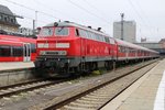 218 435-6 steht mit einem Regionalzug zur Abfahrt in München Hbf bereit. Aufgenommen am 06.10.2014.