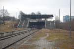 Ehemaliger S-Bahnhof Olympiastadion (Oberwiesenfeld) am 3. Mrz 2012
Empfangsgebude