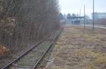 Ehemaliger S-Bahnhof Olympiastadion (Oberwiesenfeld) am 3. Mrz 2012. Das waren noch Zeiten, als dort auf dem Gleis noch Silberlinge standen.