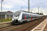 9442 809 (Bombardier Talent 2) von Abellio Rail Mitteldeutschland als RE 74505 (RE17) von Erfurt Hbf nach Leipzig Hbf verlässt Naumburg(Saale)Hbf auf Gleis 1.