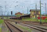 Abgestellte Facs vor dem ehemaligen Güterbahnhof in Neubrandenburg.