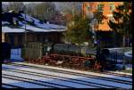 Am frhen Abend des 12. Februars 2012 rangiert 01 1066 im Bahnhof Neuenmarkt-Wirsberg. Ein wunderschner Tag, mit viel Dampf und schnen Bildern neigte sich somit langsam dem Ende zu...