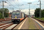 KLV-Zug mit 241 001-5 (241.001  Kenobi ) von Hector Rail AB durchfährt den Bahnhof Neumünster auf Gleis 5 Richtung Flensburg.
[5.8.2019 | 20:34 Uhr]