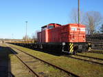 Der zum abstellen von Fahrzeugen genutzte Bahnhof Neustrelitz Süd stand,am 16.Februar 2019,die ELS 346 685.