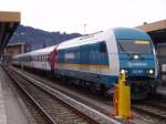 Hier steht am 27.01.2008 der ALX 86715 mit der Alex Arriva Lok BR 223 061 bereit von Oberstdorf nach Mnchen um 14:17 Uhr zu fahren.