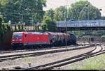 Kesselzug, von Villingen(Schwarzw) kommend, mit 185 216-9 DB durchfährt den Bahnhof Offenburg in nördlicher Richtung.
[13.7.2018 | 12:11 Uhr]