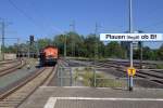 Kesselzug mit HVLE V160 6 und V160 7 bei der Einfahrt in Plauen ob. Bahnhof am 27.07.2015. 