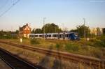 620 404-3 vlexx GmbH als RB51  ODEG  (RB 68877) von Rathenow nach Brandenburg Hbf, bei der Ausfahrt aus Rathenow. 28.08.2014