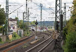 Bahnhof Remagen mit div. Triebzügen. Einfahrt aus Richtung Bonn. 29.08.2020