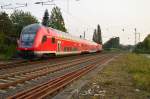 Nachschuß auf einen nur zweiteiligen RB 27 Zug nach Koblenz der gerade Rheydt Hbf verlässt.