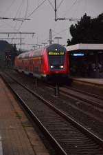 Einfahrt einer RB 27 nach Koblenz in den Rheydter Hbf an Gleis 3.
Donnerstag 2.10.2014