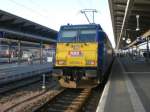 146 520 steht mit dem Interconex 80003 nach Warnemnde in Rostock Hbf, nach kurzem Aufenthalt im Ostseebad wird sie dann die Zuggarnitur als X 80004 nach Leipzig zurckbringen.