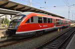 642 683-6 steht am 27.8.2016 als RB12 (RB13245) nach Graal-Müritz in Rostock Hauptbahnhof bereit.