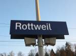 Bahnhofsschild Rottweil am 6.4.07