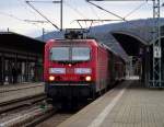 Abschied von der Saalebahn - 143 190-7 mit einer der letzten RBs von DB Regio nach Naumburg in Saalfeld (Saale) am 12. Dezember 2015.