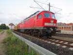 LOK 315 der MEG mit einem Messzug am 22.06.2011 im Bahnhof von Schwerin HBF