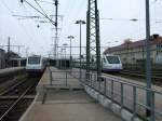 2 ETR470  Cisalpino  treffen sich, auf der Fahrt von Milano Centrale nach Stuttgart Hbf in Singen am Hohentwiel.