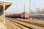 232 347-5 DB Cargo mit einem Kalizug in Stendal und fuhr weiter in Richtung Wittenberge. 17.03.2016