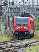 Mitte August 2021 konnte ich die Elektrolokomotive 147 017 bei der Ankunft in Stralsund ablichten.