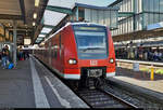 Smartphone-Aufnahme von 425 310-0 von DB Regio Baden-Württemberg als RB 1???? nach Mannheim Hbf, die im Startbahnhof Stuttgart Hbf auf Gleis 7 steht.