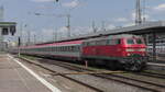Am 22.07.2021 erreicht 218 495-0 Stuttgart Hbf mit dem IC118 nach Münster(Westf).