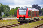 DB Triebwagen 623 019 als RE 4 nach Ueckermünde im Bahnhof Torgelow.